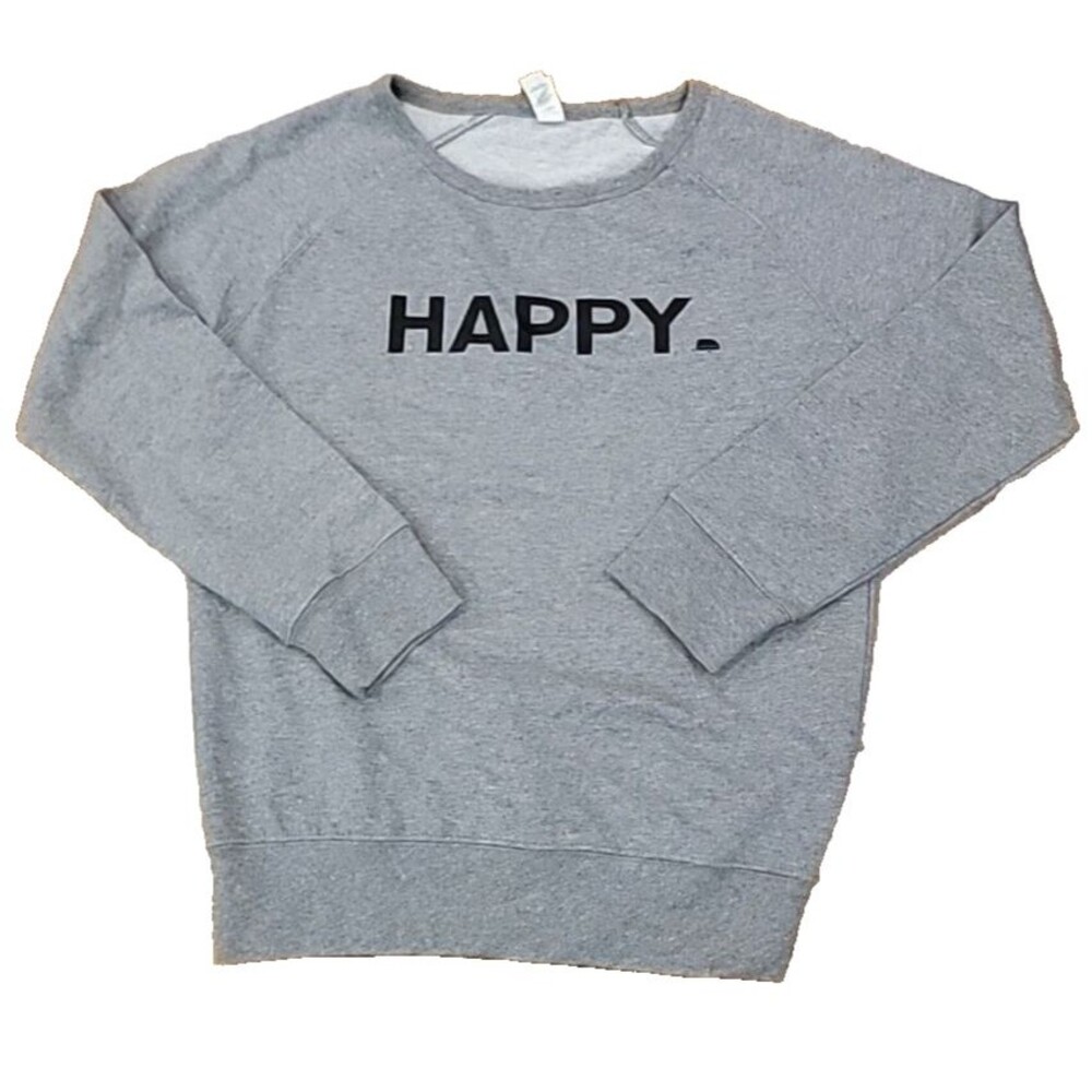 Independent Happy Camper Ladies Long Sleeved Gray Sweatshirt Medium